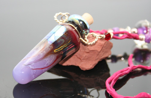 lampwork glass aromatherapy jewelry