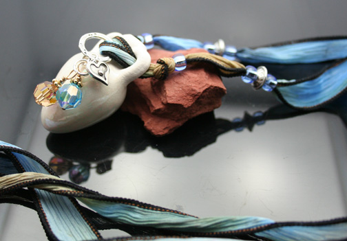 aromatherapy necklaces with charms and beads