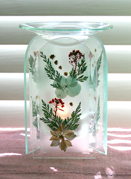 Pressed flowers aromtherapy candle diffuser