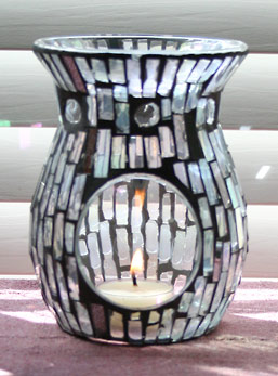 Lovely Clear, Opalescent Mosaic Glass Aromatherapy Diffuser
