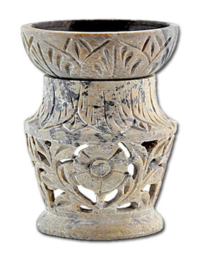Soapstone aroma lamp - Flower pattern