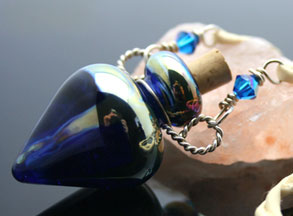 Lampwork glass aromatherapy jewelry