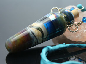 Foggy Beach Aromatherapy Necklace with pure silk cord and copper beads